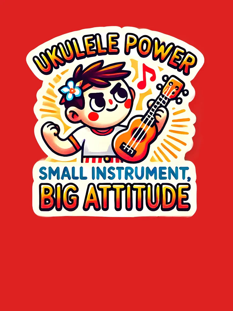 Ukulele Power Small Instrument Big Attitude Cute Music Lover Design Guitarist Sticker Gift for Music Lover... (Image 3)