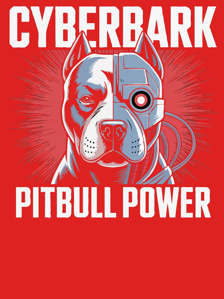 Cyberbark Pitbull Power – Futuristic Cyborg Dog | Sci-Fi Robot Pitbull Art for Dog Lovers & Tech Fans Classic... (Image 3)