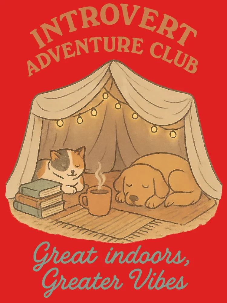 Introvert Adventure Club – Cozy Blanket Fort Vibes Classic T-Shirt Hoodie, Sweatshirt | VibeTeeNation.com (Image 3)