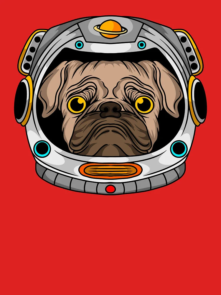 Pugstronaut Classic T-Shirt Hoodie, Sweatshirt | VibeTeeNation.com (Image 3)