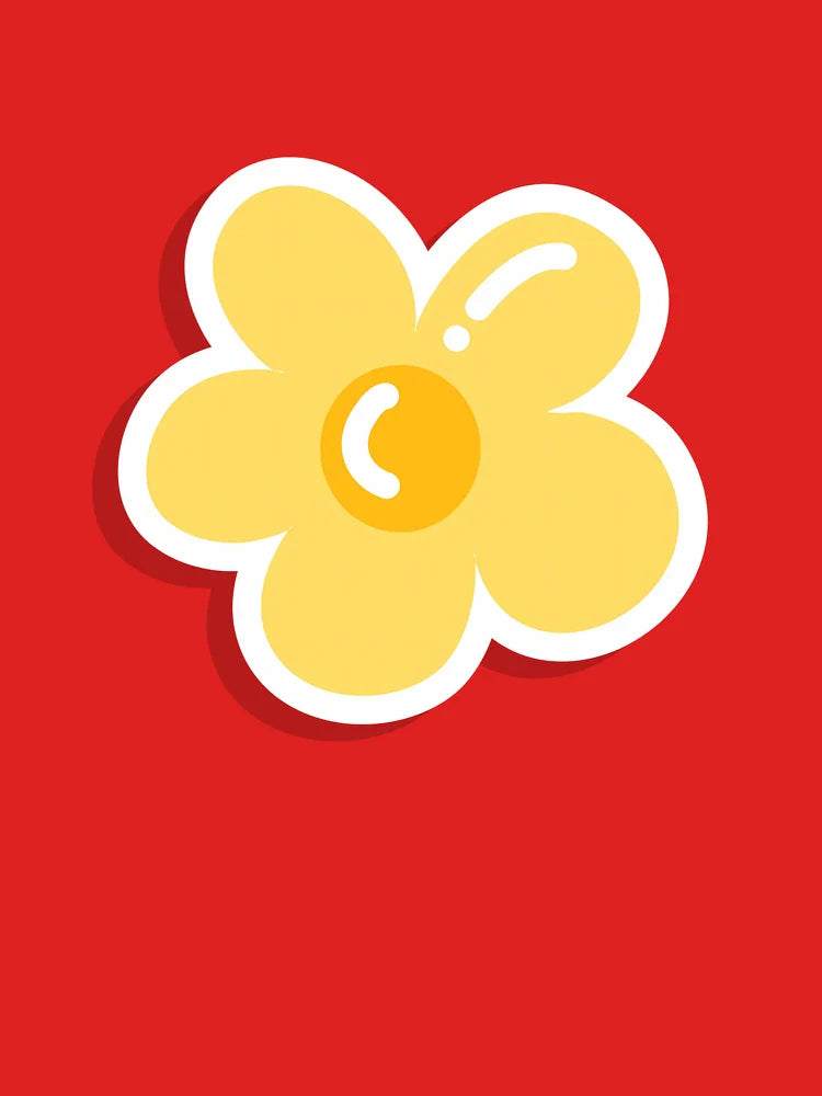 Yellow Flower Sticker | Cute and Cheerful Yellow Floral Sticker for Laptop, Water Bottle & Notebook Classic... (Image 3)