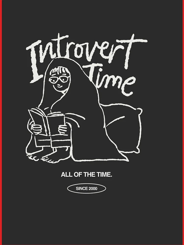 Introvert Time Illustration Classic T-Shirt Hoodie, Sweatshirt | VibeTeeNation.com (Image 3)