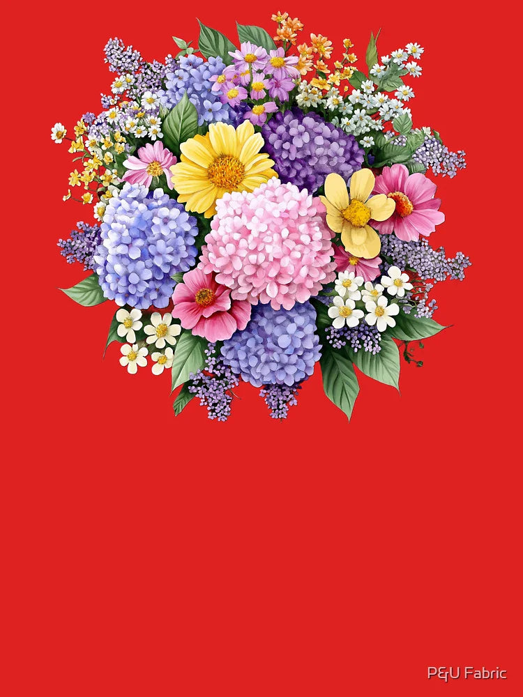 Summer flower bouquet watercolor sticker  Classic T-Shirt Hoodie, Sweatshirt | VibeTeeNation.com (Image 3)