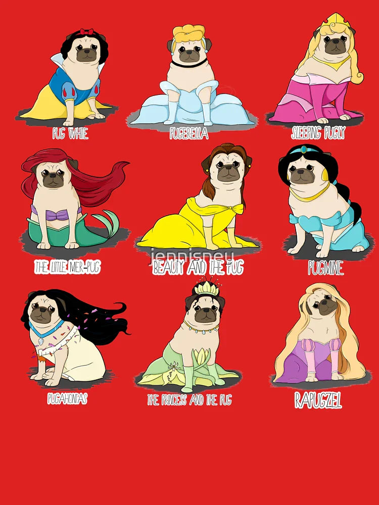 Pug Princesses Classic T-Shirt Hoodie, Sweatshirt | VibeTeeNation.com (Image 3)