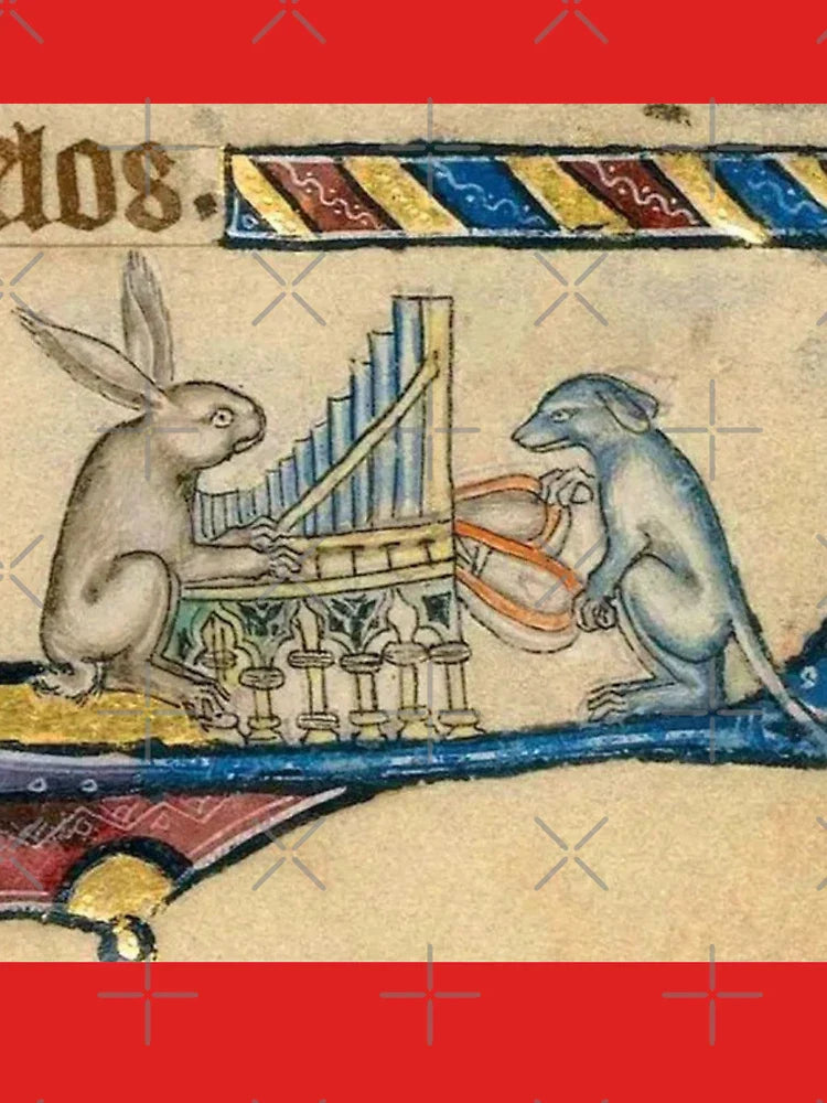 "The Pianist and the Workman", medieval painting, 11th century AD Classic T-Shirt Hoodie, Sweatshirt (Image 3)