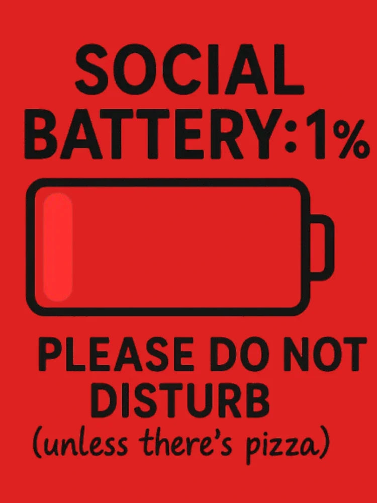Social Battery 1% – Funny Introvert T-Shirt Classic T-Shirt Hoodie, Sweatshirt | VibeTeeNation.com (Image 3)