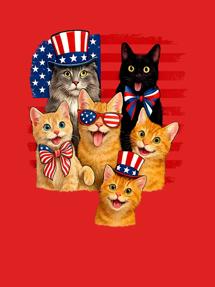 Cat Happy Freedom Day Cat Lovers Cat Moms 4th July American Classic T-Shirt Hoodie, Sweatshirt | VibeTeeNation.com (Image 3)