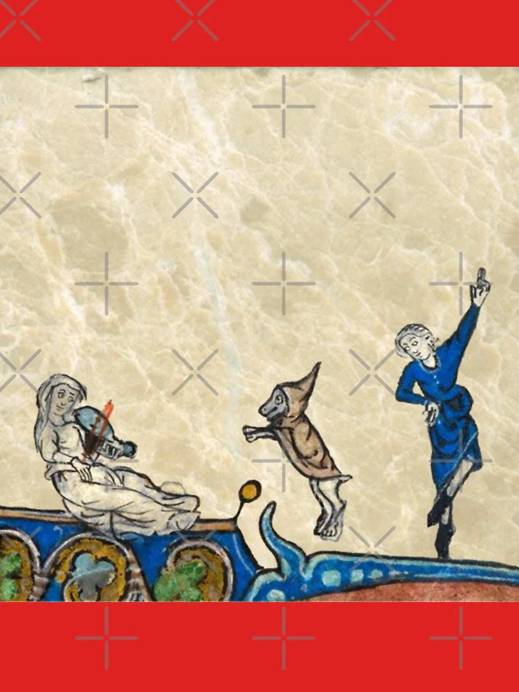 "The Maiden with the Violo, the Dancer and the Sorcerer", medieval painting 12th century AD Classic T-Shirt... (Image 3)