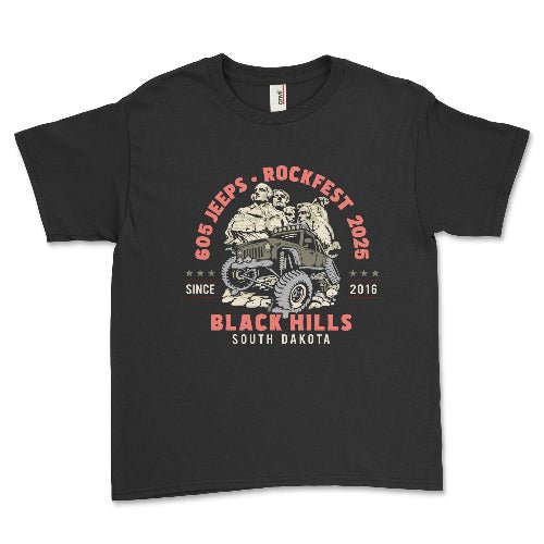 Rockfest 2025 "605 Jeeps Club" Event Youth Tee Shirt