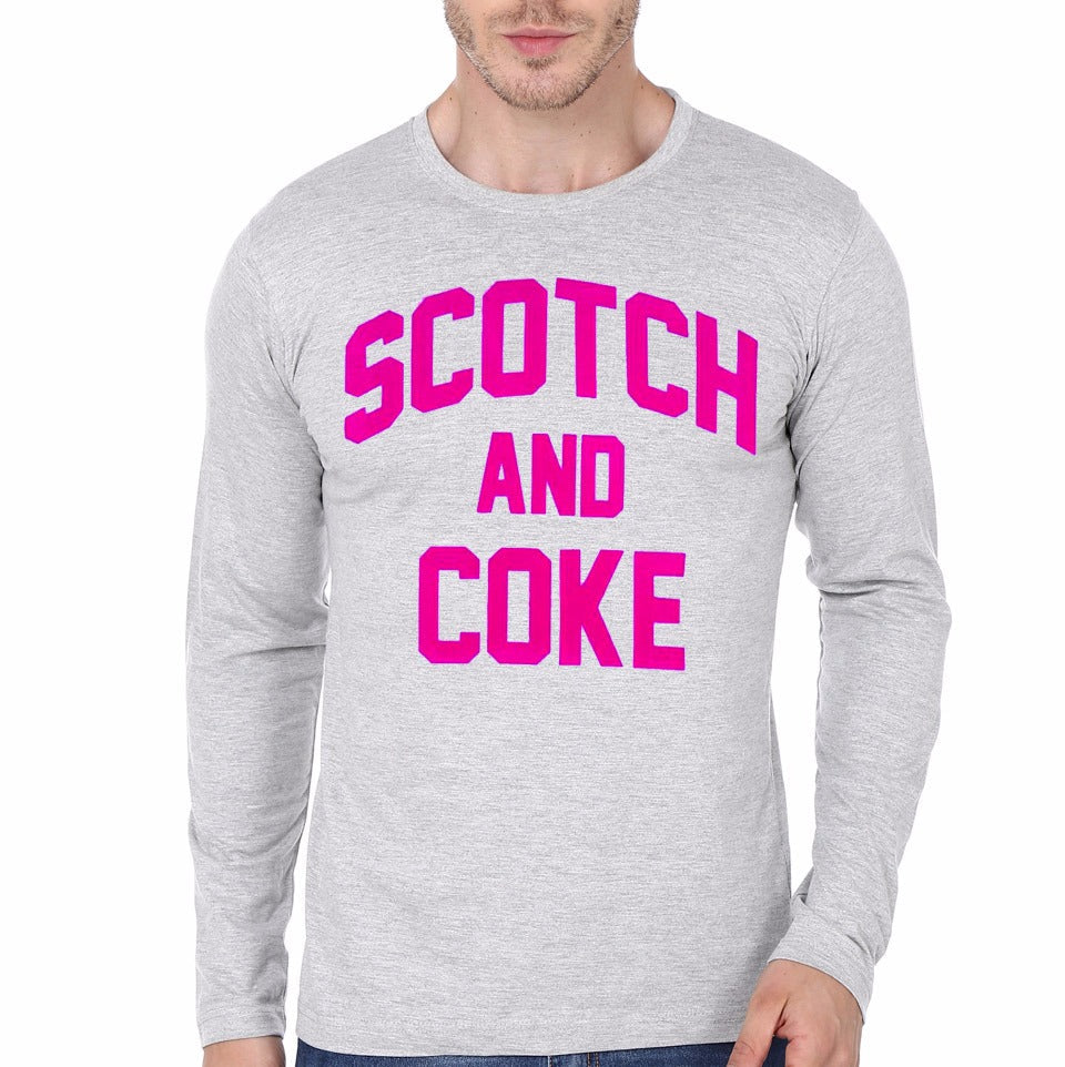 Scotch And Coke Grey Full Sleeve T-Shirt Hoodie, Sweatshirt | VibeTeeNation.com