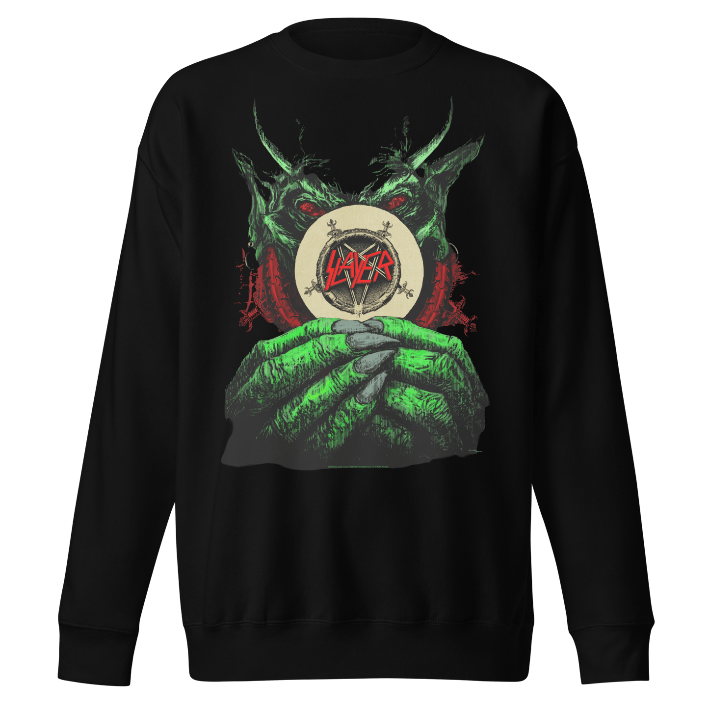 Slayer Demon Hands Vintage Jumbo Print Sweatshirt
