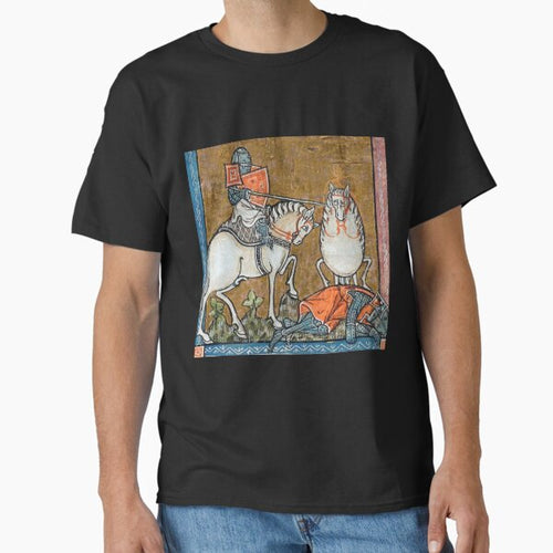 "The Fat Horse, on its Rider" medieval painting 11th century AD Classic T-Shirt Hoodie, Sweatshirt (Image 2)