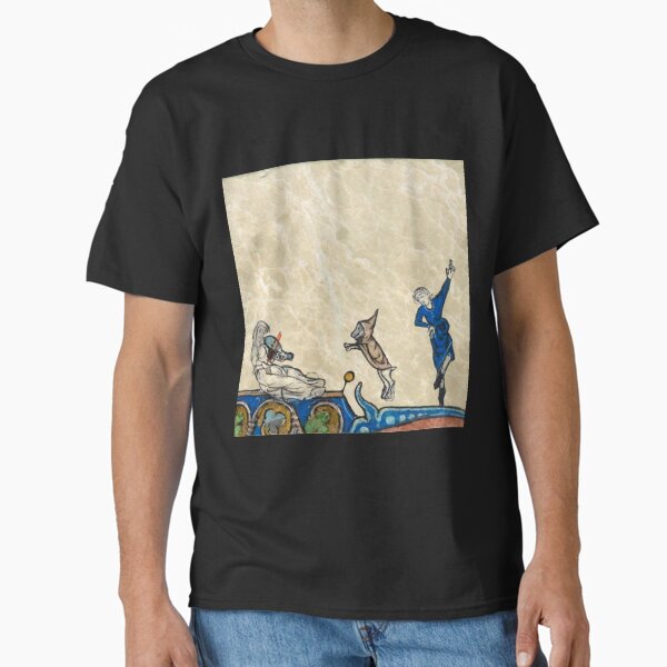 "The Maiden with the Violo, the Dancer and the Sorcerer", medieval painting 12th century AD Classic T-Shirt... (Image 2)