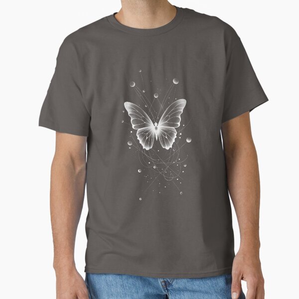 White Aesthetic Butterflies – Minimalist Soft Grunge Vibe Classic T-Shirt Hoodie, Sweatshirt | VibeTeeNation.com (Image 2)