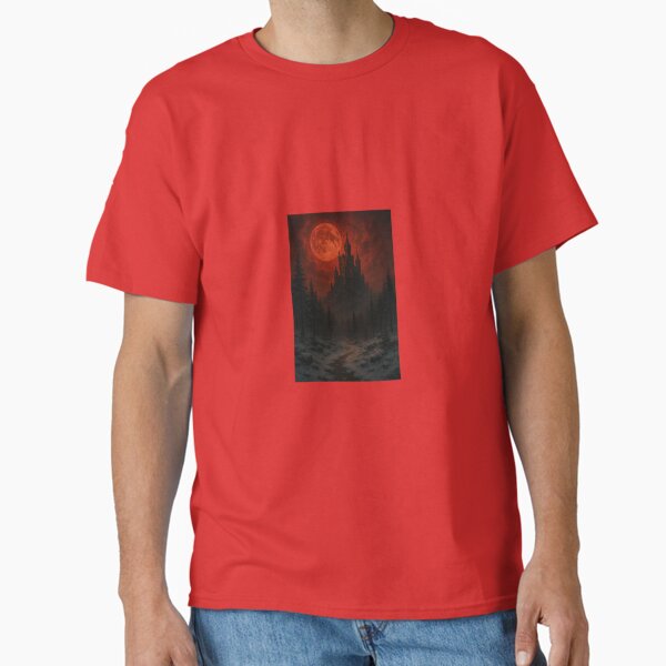 "Blood Moon Castle â€“ Snowy Gothic iPhone Wallpaper" Classic T-Shirt Hoodie, Sweatshirt | VibeTeeNation.com (Image 2)