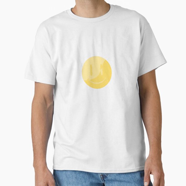 Wavy Split Yellow Smiley – Sunny Aesthetic Sticker with a Chaotic Twist Classic T-Shirt Hoodie, Sweatshirt (Image 2)