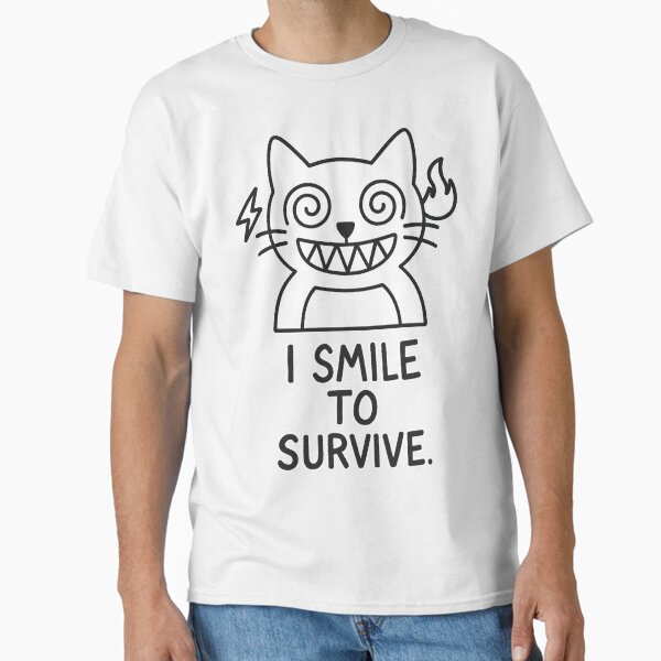 I smile to survive Hoodie and Tee for Introverts | Witty Comfort Style Classic T-Shirt Sweatshirt (Image 2)
