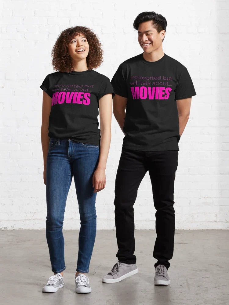 Introverted But Will Talk About Movies Classic T-Shirt Hoodie, Sweatshirt | VibeTeeNation.com (Image 1)