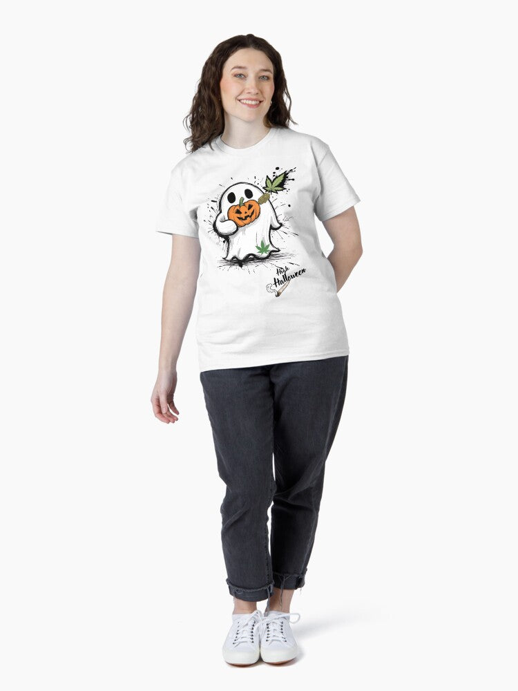 High Halloween Ghost Pumpkin Weed Classic T-Shirts, Hoodie, Sweatshirt