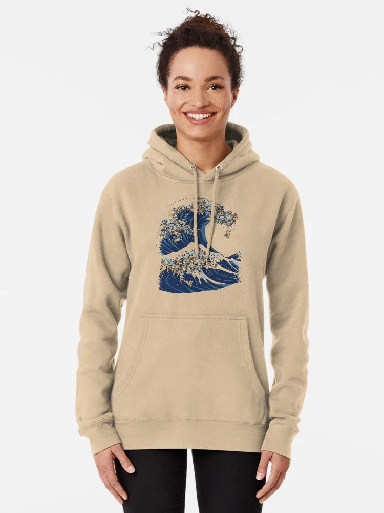 The Great Wave of Pug Classic T-Shirt Hoodie, Sweatshirt | VibeTeeNation.com (Image 5)
