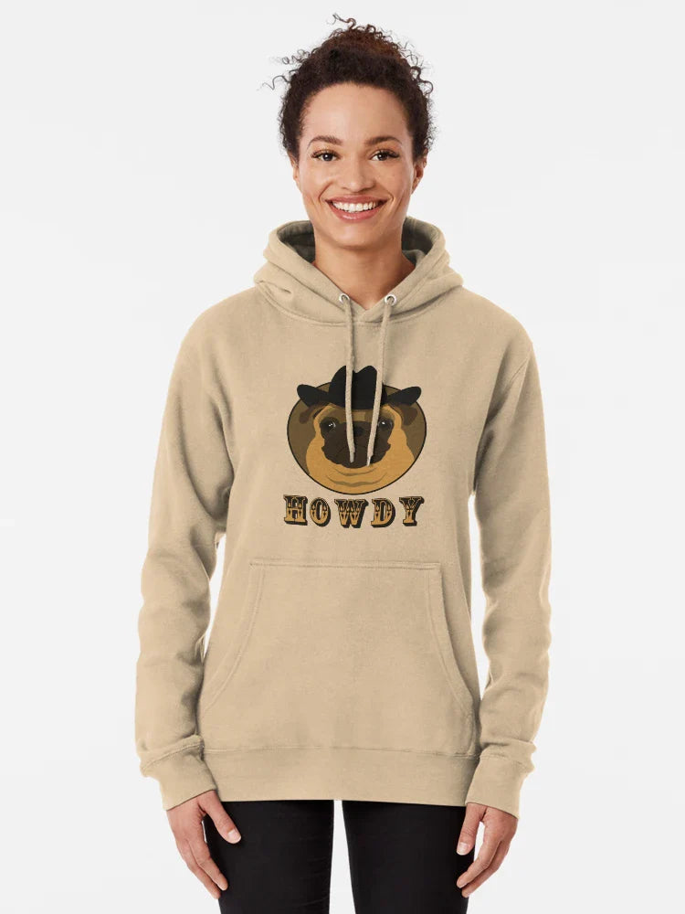 Howdy Partner (pug western cowboy cowgirl) Classic T-Shirt Hoodie, Sweatshirt | VibeTeeNation.com (Image 5)