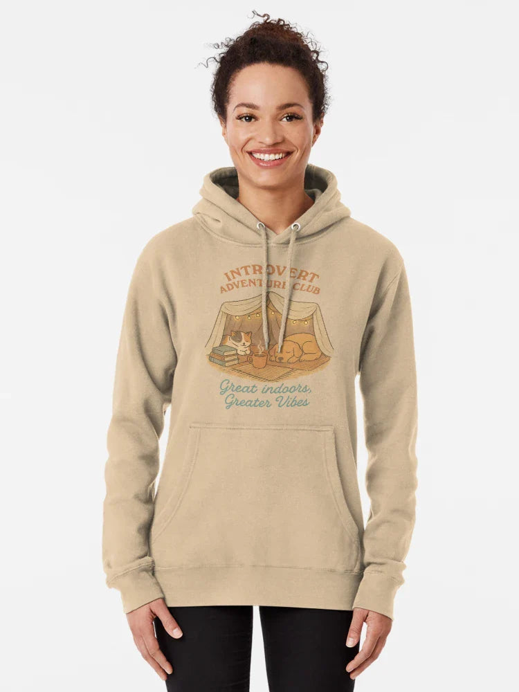 Introvert Adventure Club – Cozy Blanket Fort Vibes Classic T-Shirt Hoodie, Sweatshirt | VibeTeeNation.com (Image 5)
