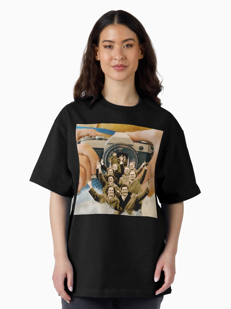 Wish You Were Here: Surreal Collage Print of Joyful Travelers Descending (Image 2)