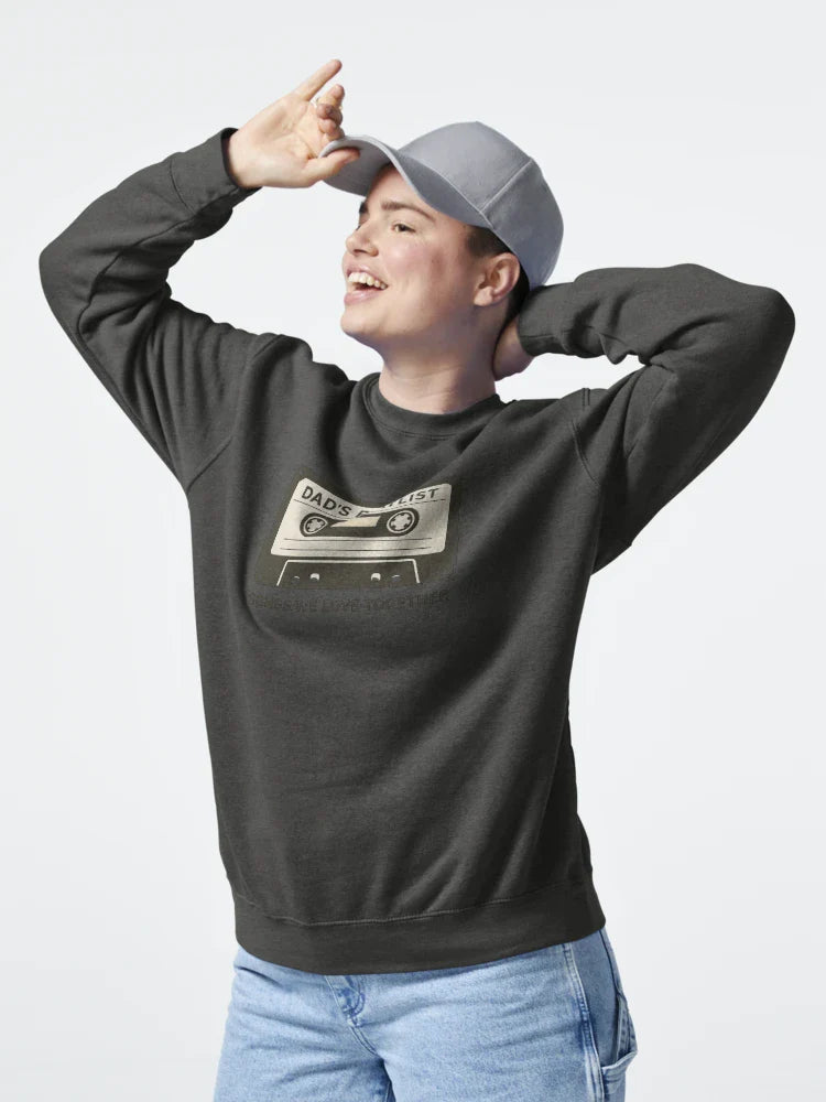 "Dad's Playlist: Retro Music Vibes" Classic T-Shirt Hoodie, Sweatshirt | VibeTeeNation.com (Image 4)