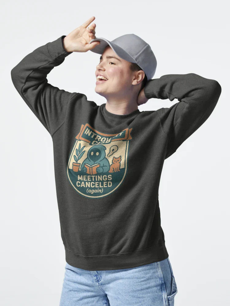 Introvert Club – Meetings Canceled Classic T-Shirt Hoodie, Sweatshirt | VibeTeeNation.com (Image 4)