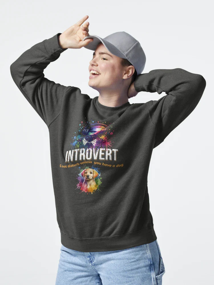 Introvert. Do Not Disturb Unless You Have a Dog. Classic T-Shirt Hoodie, Sweatshirt | VibeTeeNation.com (Image 4)