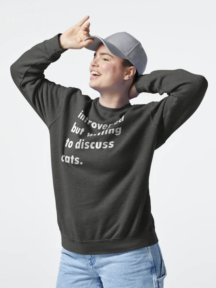 Introverted But Willing To Discuss Cats Classic T-Shirt Hoodie, Sweatshirt | VibeTeeNation.com (Image 4)