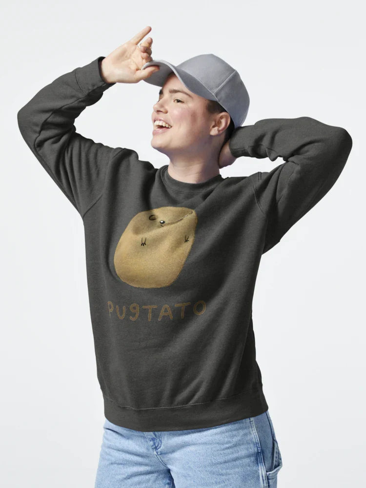Pugtato Classic T-Shirt Hoodie, Sweatshirt | VibeTeeNation.com (Image 4)