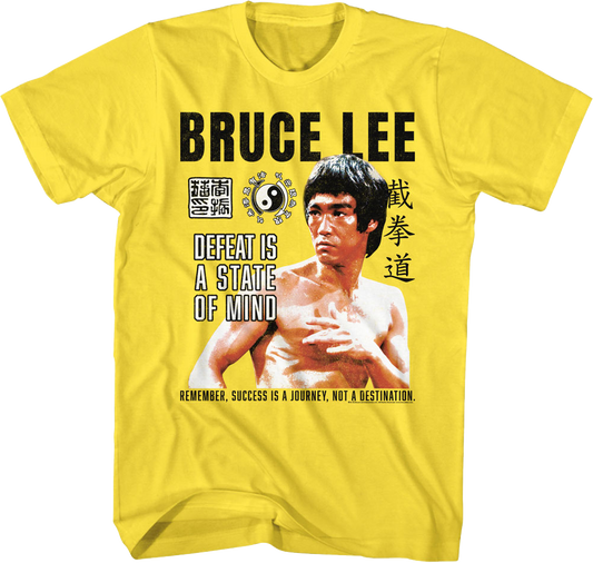 Vintage Yellow Defeat Is A State Of Mind Bruce Lee T-Shirt