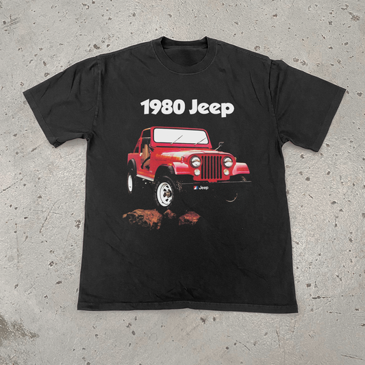 '1980 JEEP' OFF ROAD HEAVY BLACK TEE