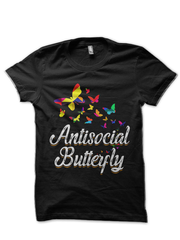 Anti social Butterfly Half Sleeve T-Shirt Hoodie, Sweatshirt | VibeTeeNation.com