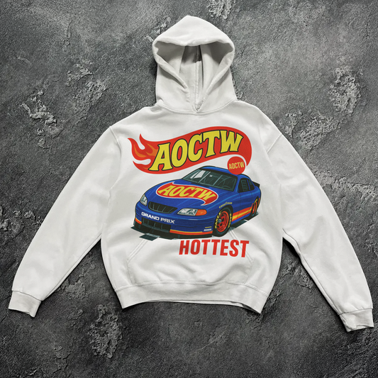 AOCTW 'HOT ROD' WHITE RELAX HOODIE