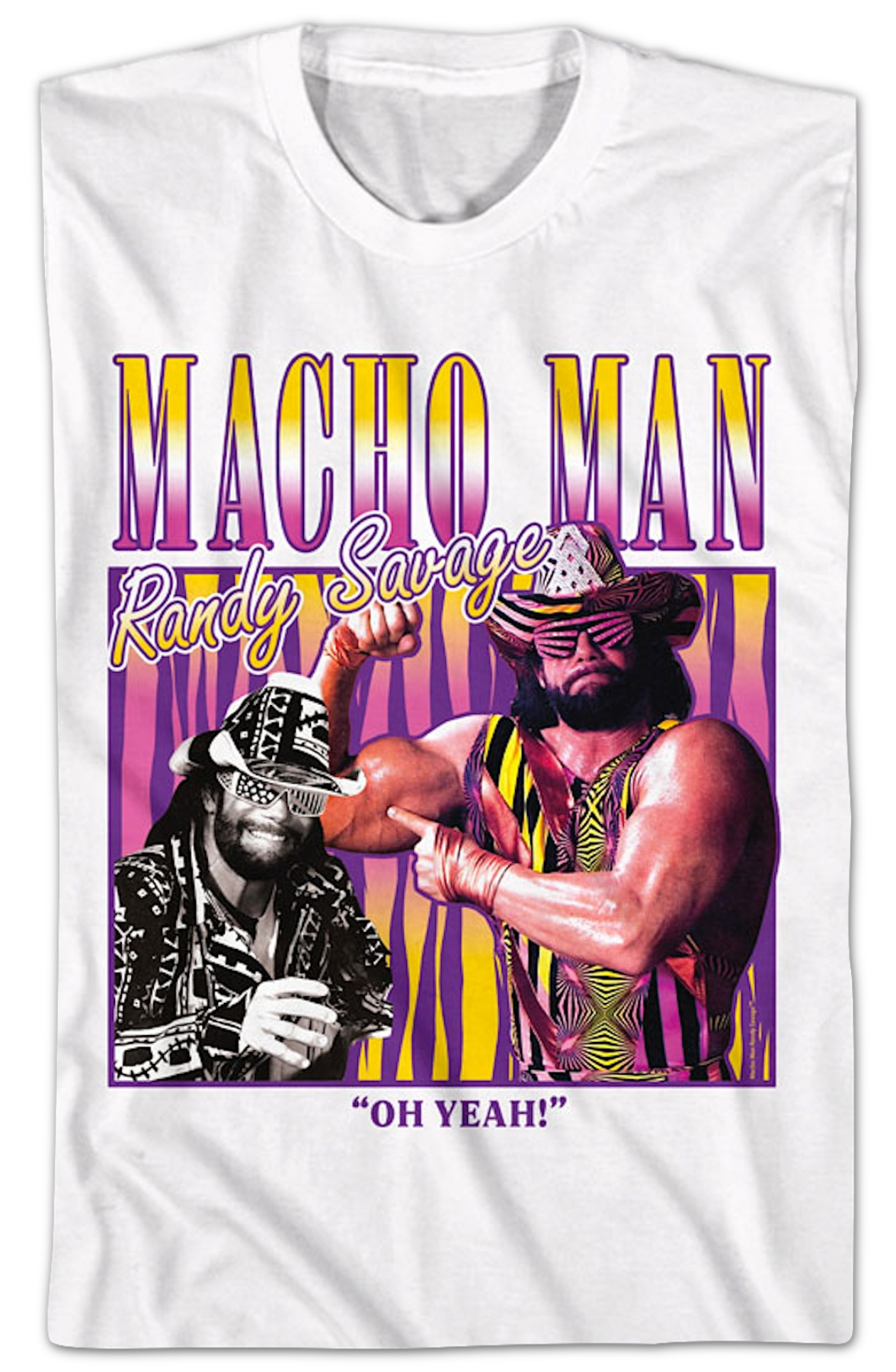 Vintage Oh Yeah Collage Macho Man Randy Savage T-Shirt