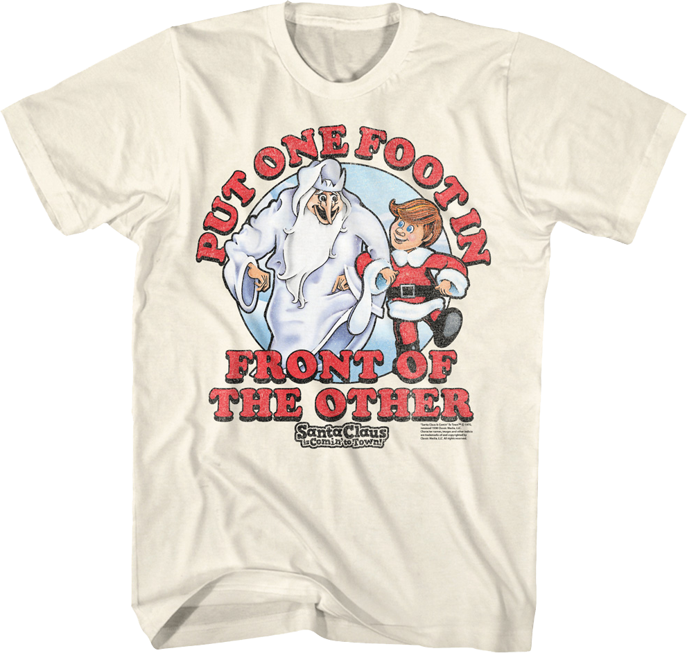 Vintage One Foot Santa Claus Is Comin' To Town Shirt