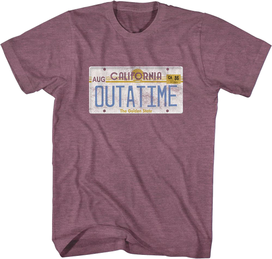 Vintage OUTATIME License Plate Back To The Future T-Shirt