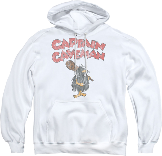 Vintage White Captain Caveman Hoodie