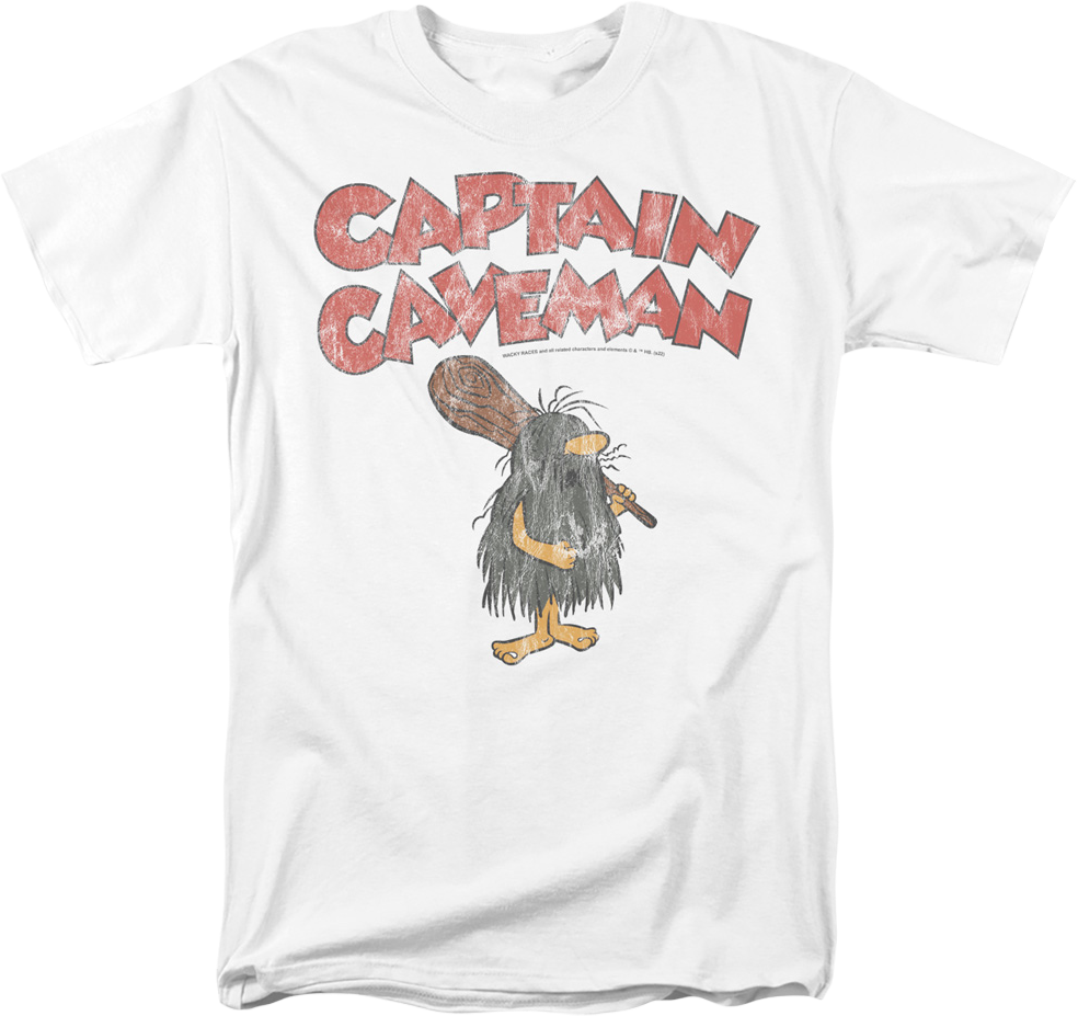 Vintage White Captain Caveman T-Shirt