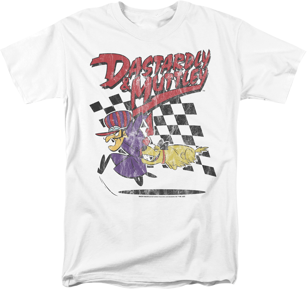 Vintage White Dastardly & Muttley Wacky Races T-Shirt