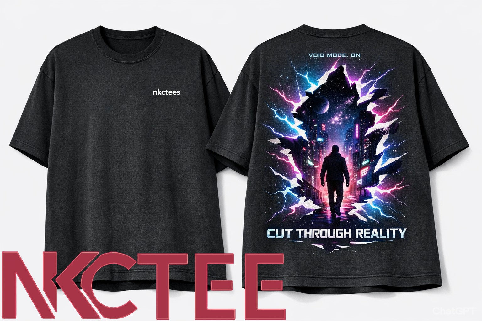 void signal cut-out oversized graphic t-shirt Cut through reality