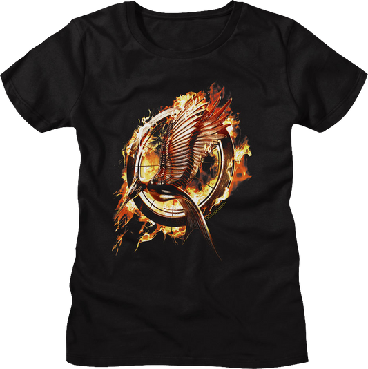 Womens Catching Fire Poster Hunger Games Shirt