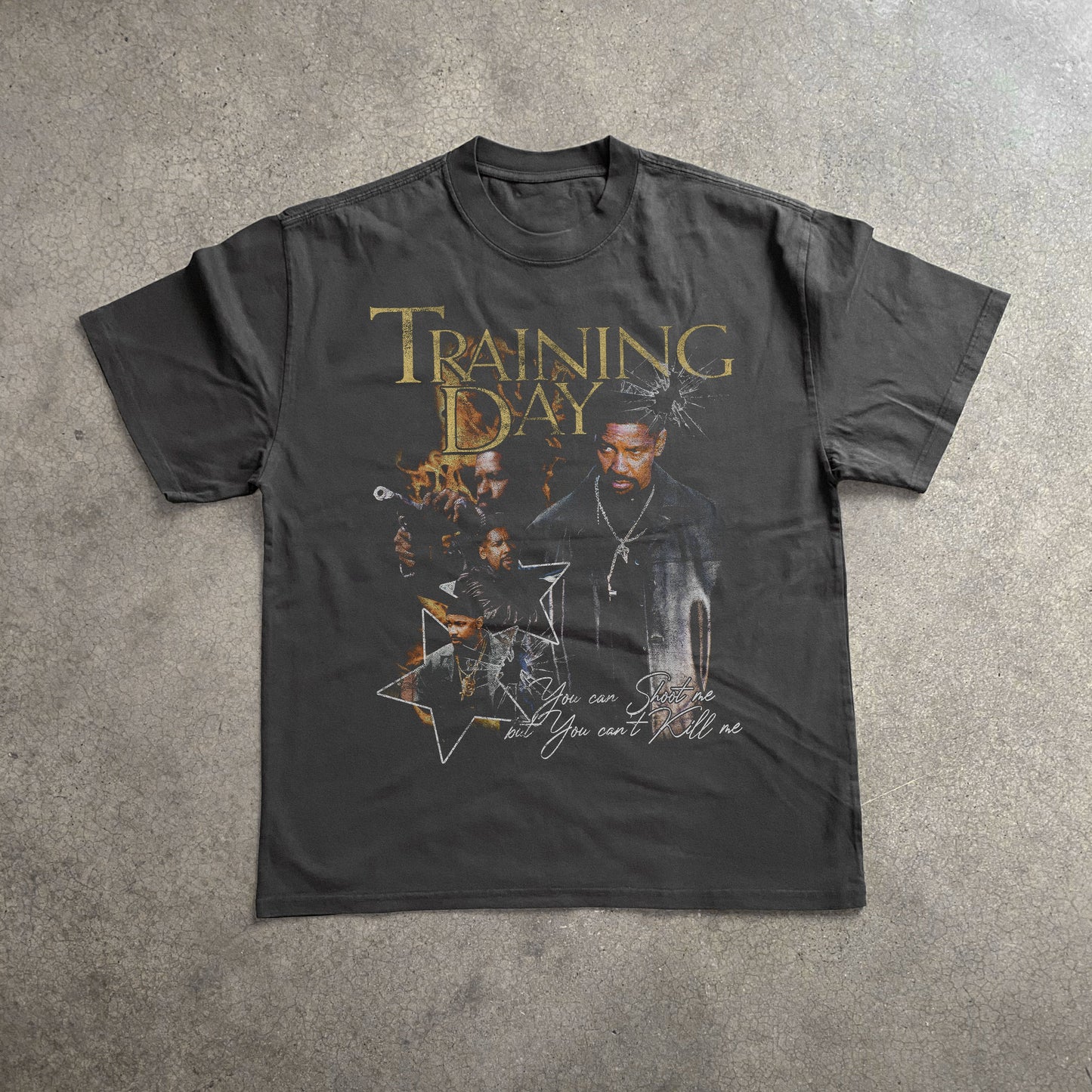 TRAINING DAY MOVIE VINTAGE HEAVYWEIGHT BLACK T-SHIRT